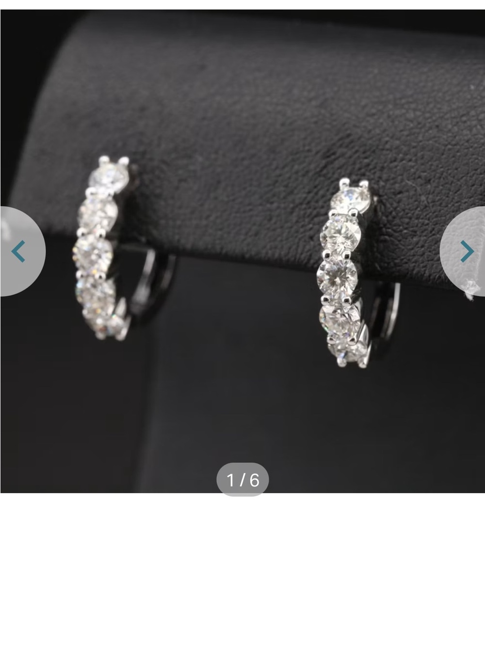 Classic 14k White Gold Diamond hoops